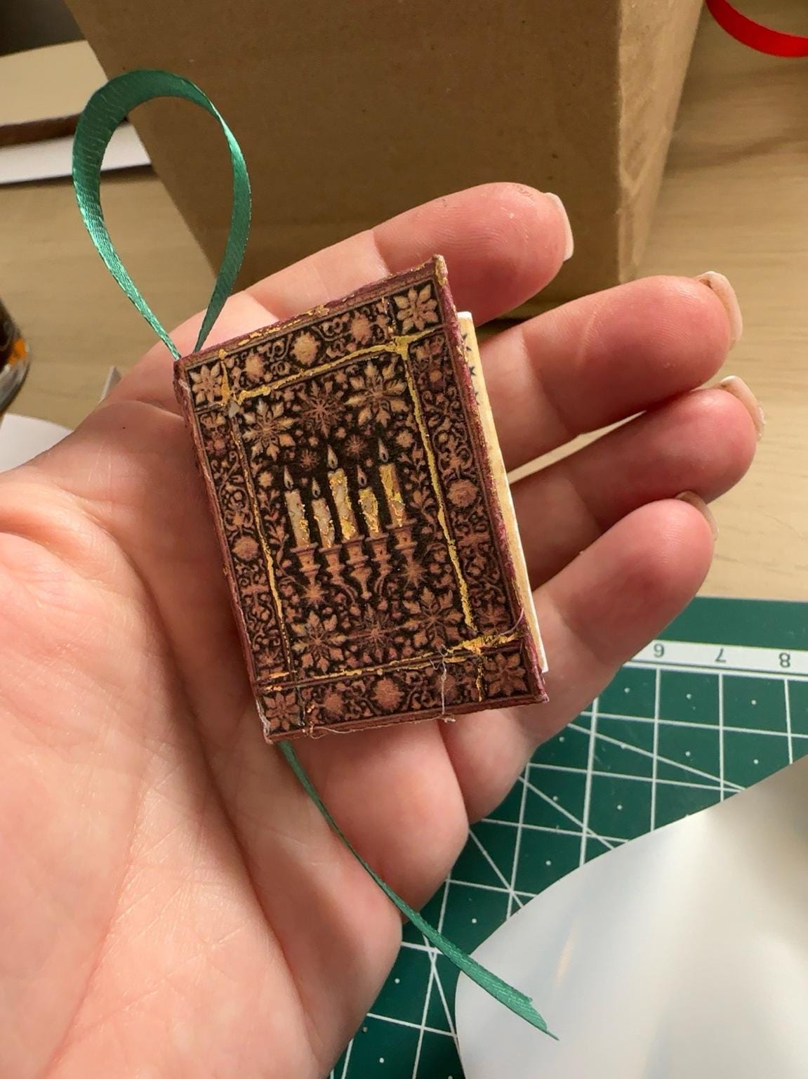 Christmas Carols & Psalms Mini Book - handmade book ornament