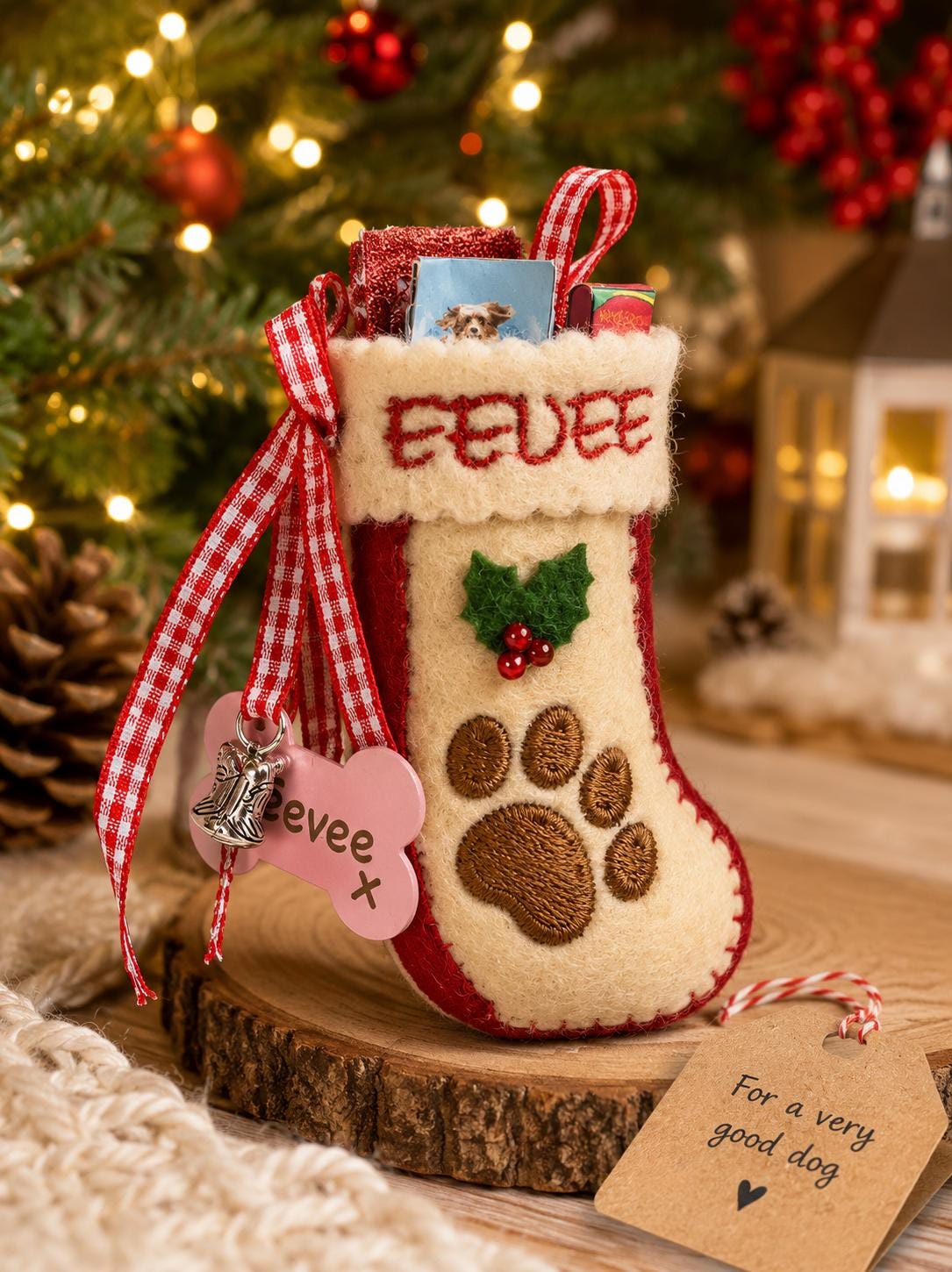 Personalised Felt Cat Stocking - handmade stocking