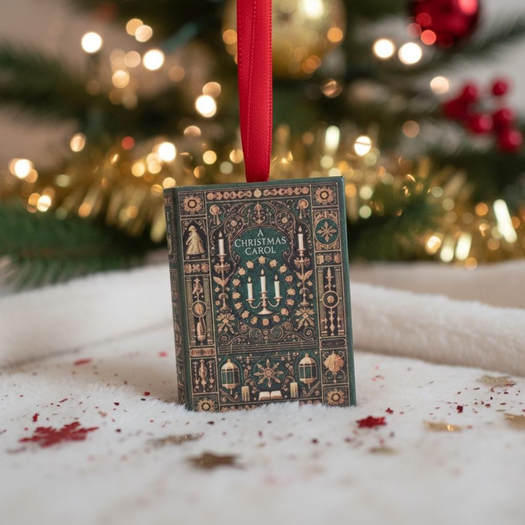 A Christmas Carol Mini Book Ornament - handmade book ornament
