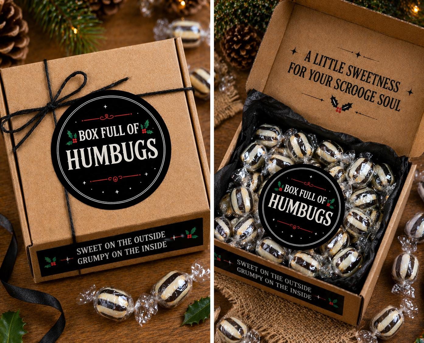 Scrooge's Humbug Sweet Box - handmade gift