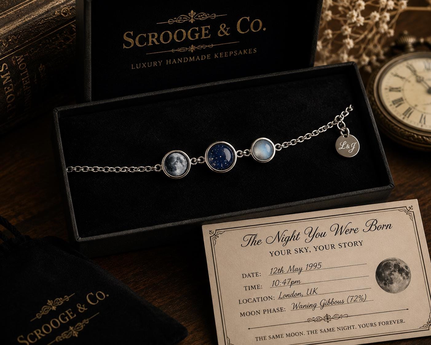 Moon Phase Bracelet - handmade jewellery