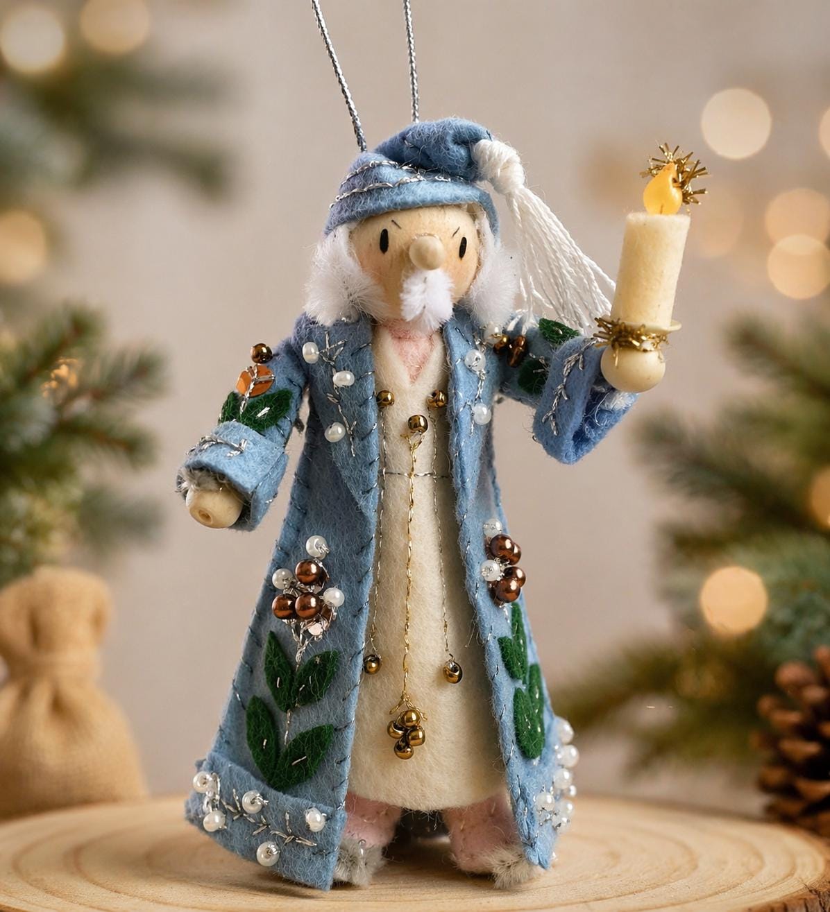 Ebenezer Scrooge Felt Figure - handmade felt figure